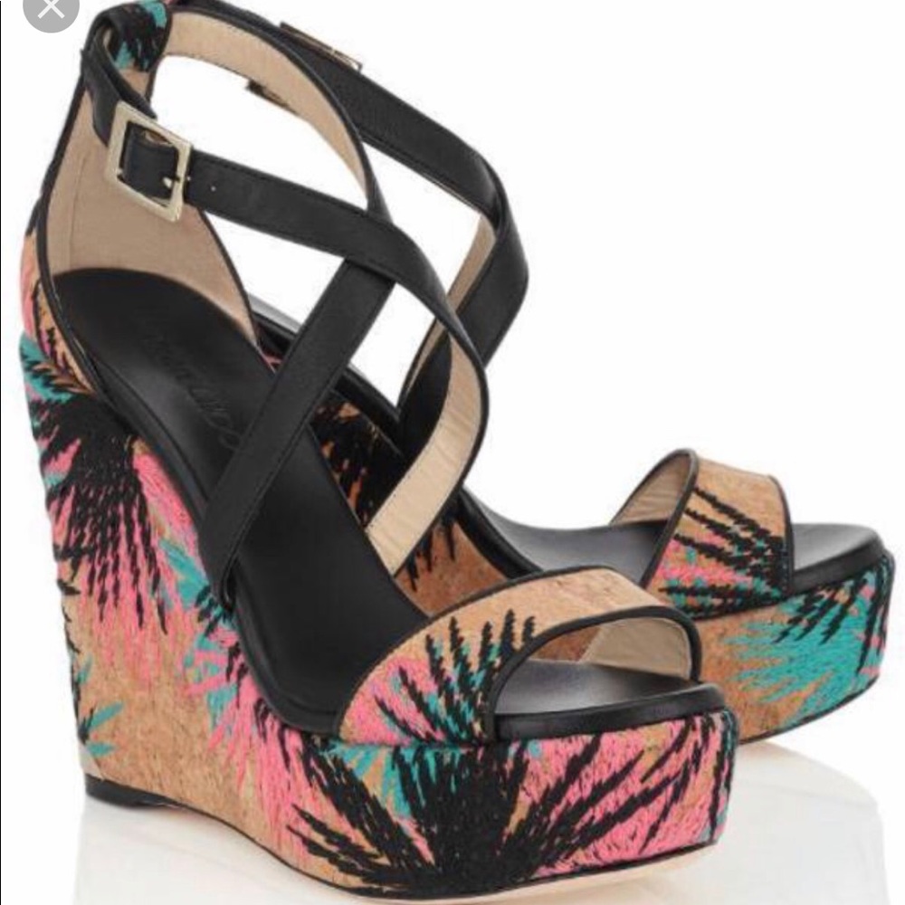 Jimmy Choo Portia 120 Coral Wedge Sandal